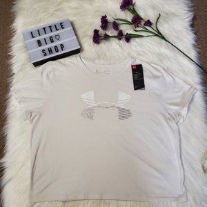 Under Armour Women's Logo Baby T Shirt/White/Sz XL